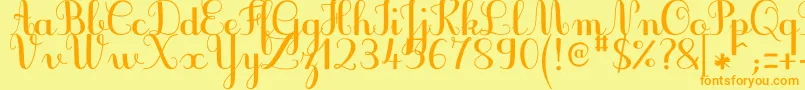 Шрифт JbcursiveV3Bold – оранжевые шрифты на жёлтом фоне