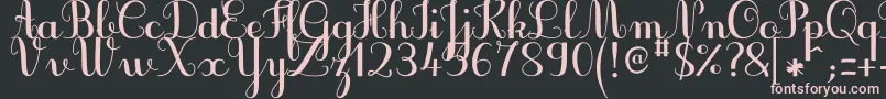 JbcursiveV3Bold-fontti – vaaleanpunaiset fontit mustalla taustalla