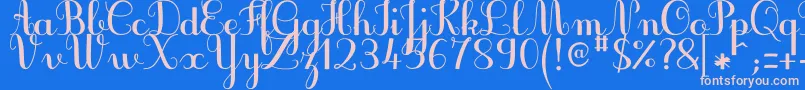 JbcursiveV3Bold Font – Pink Fonts on Blue Background