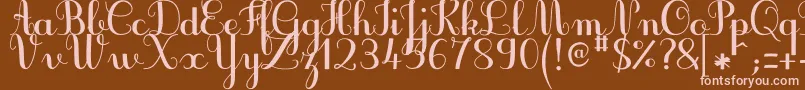 JbcursiveV3Bold Font – Pink Fonts on Brown Background