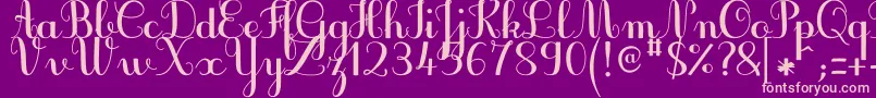 フォントJbcursiveV3Bold – 紫の背景にピンクのフォント