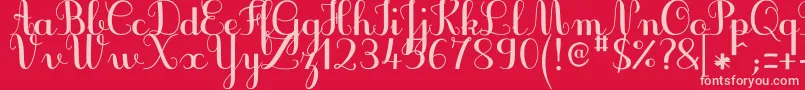 Шрифт JbcursiveV3Bold – розовые шрифты на красном фоне