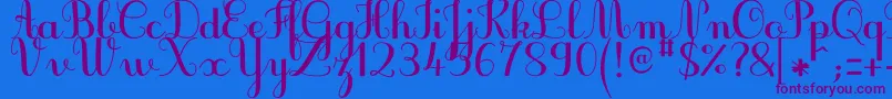 JbcursiveV3Bold Font – Purple Fonts on Blue Background