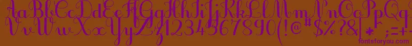 JbcursiveV3Bold Font – Purple Fonts on Brown Background