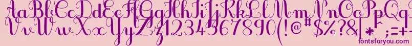 JbcursiveV3Bold Font – Purple Fonts on Pink Background