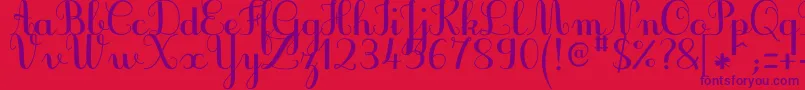 JbcursiveV3Bold-Schriftart – Violette Schriften auf rotem Hintergrund