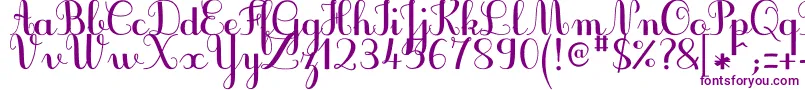 フォントJbcursiveV3Bold – 白い背景に紫のフォント