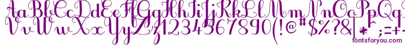 Czcionka JbcursiveV3Bold – fioletowe czcionki