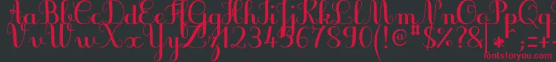フォントJbcursiveV3Bold – 黒い背景に赤い文字