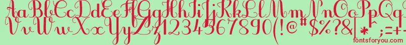 Шрифт JbcursiveV3Bold – красные шрифты на зелёном фоне