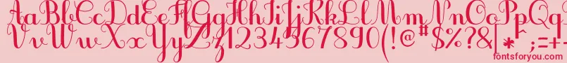 JbcursiveV3Bold-Schriftart – Rote Schriften auf rosa Hintergrund