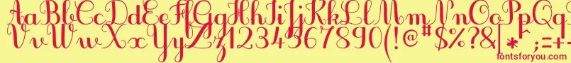 JbcursiveV3Bold Font – Red Fonts on Yellow Background