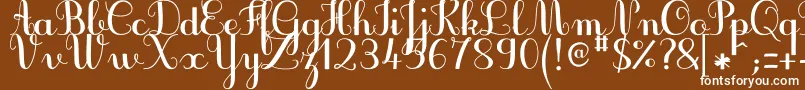 JbcursiveV3Bold-Schriftart – Weiße Schriften auf braunem Hintergrund