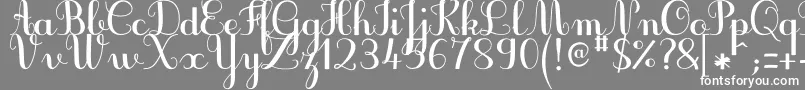 JbcursiveV3Bold-Schriftart – Weiße Schriften auf grauem Hintergrund