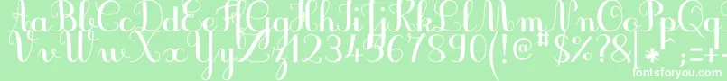 Шрифт JbcursiveV3Bold – белые шрифты на зелёном фоне