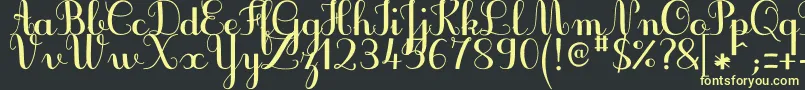 JbcursiveV3Bold Font – Yellow Fonts on Black Background