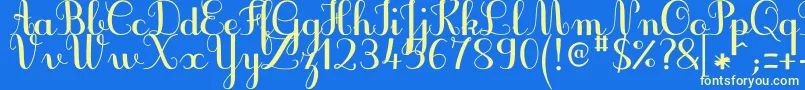 Шрифт JbcursiveV3Bold – жёлтые шрифты на синем фоне