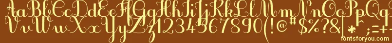 JbcursiveV3Bold Font – Yellow Fonts on Brown Background