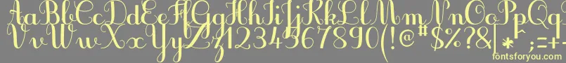 JbcursiveV3Bold-Schriftart – Gelbe Schriften auf grauem Hintergrund