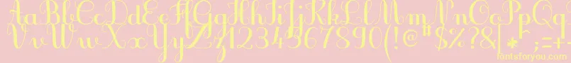 JbcursiveV3Bold-Schriftart – Gelbe Schriften auf rosa Hintergrund