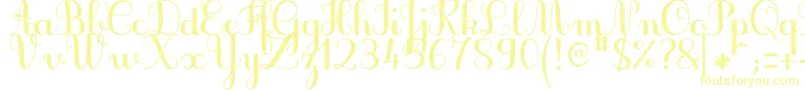 JbcursiveV3Bold-Schriftart – Gelbe Schriften auf weißem Hintergrund