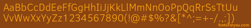 ClearSansLight Font – Orange Fonts on Brown Background