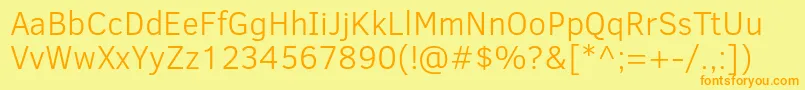 ClearSansLight Font – Orange Fonts on Yellow Background
