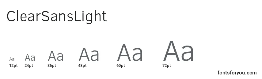 ClearSansLight Font Sizes