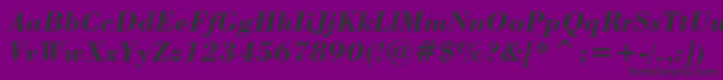 フォントStBodoniBoldItalic – 紫の背景に黒い文字