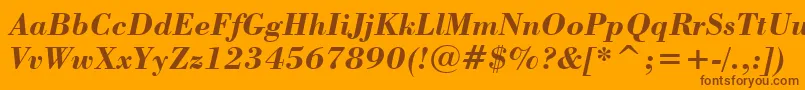 StBodoniBoldItalic Font – Brown Fonts on Orange Background