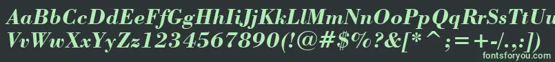 Lisätietoja StBodoniBoldItalic-fontista StBodoniBoldItalic-fontti – vihreät fontit mustalla taustalla