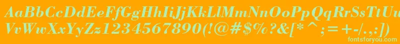 StBodoniBoldItalic Font – Green Fonts on Orange Background