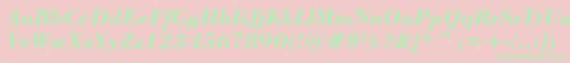 StBodoniBoldItalic Font – Green Fonts on Pink Background