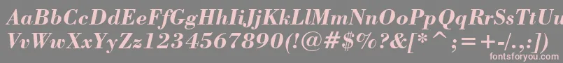 StBodoniBoldItalic-Schriftart – Rosa Schriften auf grauem Hintergrund