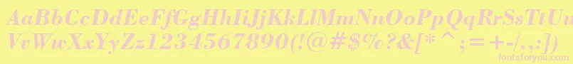 StBodoniBoldItalic Font – Pink Fonts on Yellow Background