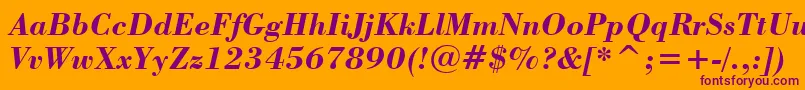 StBodoniBoldItalic Font – Purple Fonts on Orange Background