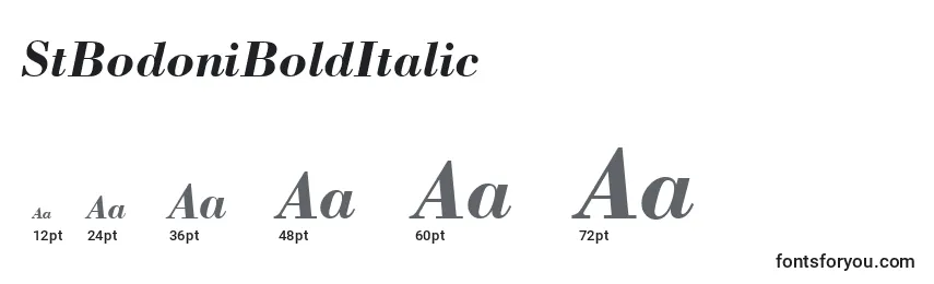 Размеры шрифта StBodoniBoldItalic