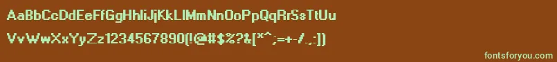 AdobeDia-Schriftart – Grüne Schriften auf braunem Hintergrund