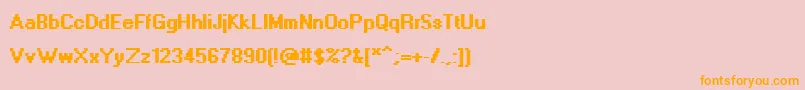 AdobeDia-fontti – oranssit fontit vaaleanpunaisella taustalla