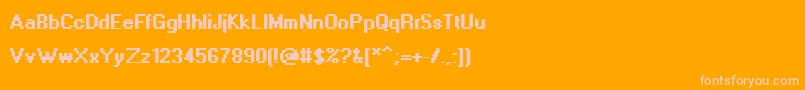 AdobeDia-fontti – vaaleanpunaiset fontit oranssilla taustalla