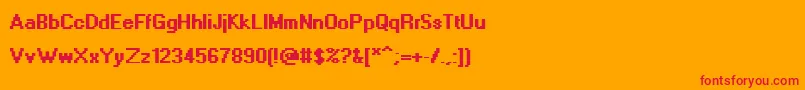 フォントAdobeDia – オレンジの背景に赤い文字