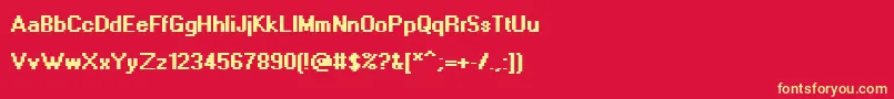 AdobeDia-fontti – keltaiset fontit punaisella taustalla