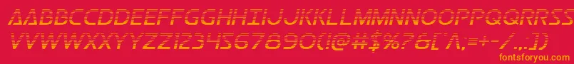 フォントPostmastergrad – 赤い背景にオレンジの文字