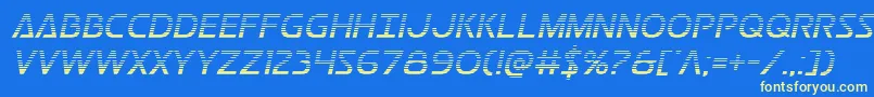 フォントPostmastergrad – 黄色の文字、青い背景