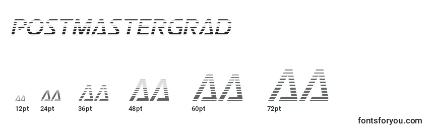 Размеры шрифта Postmastergrad