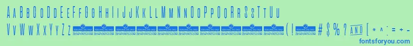 AlienscowsExtralightTrial Font – Blue Fonts on Green Background