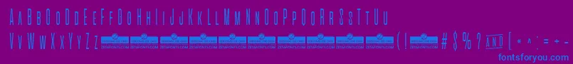 AlienscowsExtralightTrial-Schriftart – Blaue Schriften auf violettem Hintergrund