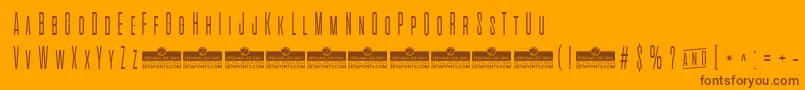 fuente AlienscowsExtralightTrial – Fuentes Marrones Sobre Fondo Naranja