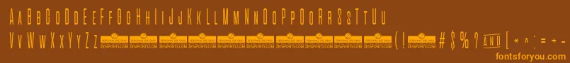 Шрифт AlienscowsExtralightTrial – оранжевые шрифты на коричневом фоне