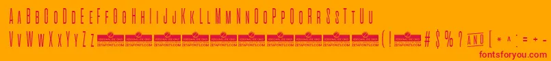 AlienscowsExtralightTrial Font – Red Fonts on Orange Background